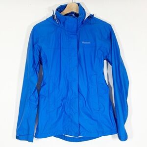 Marmot Rain Hoddie Jacket Zip Up Blue Sz S